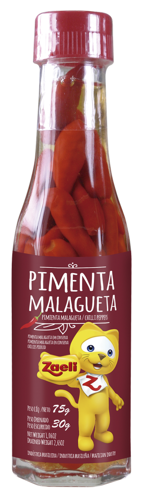 PIMENTA MALAGUETA CONSERVA ZAELI 75G (12 X 75GR)