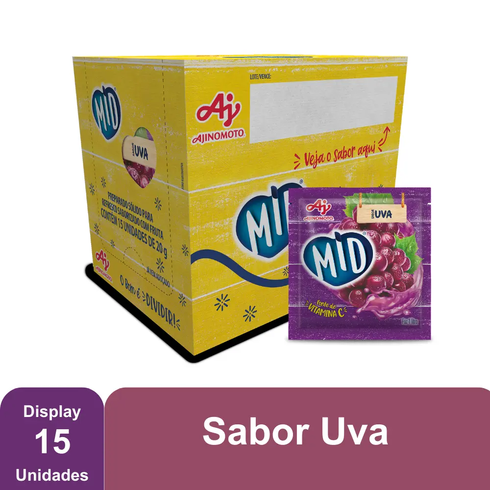 MID UVA - REFRESCO EM PÓ 20G x 15 UN (CX 8 DISPLAYS)