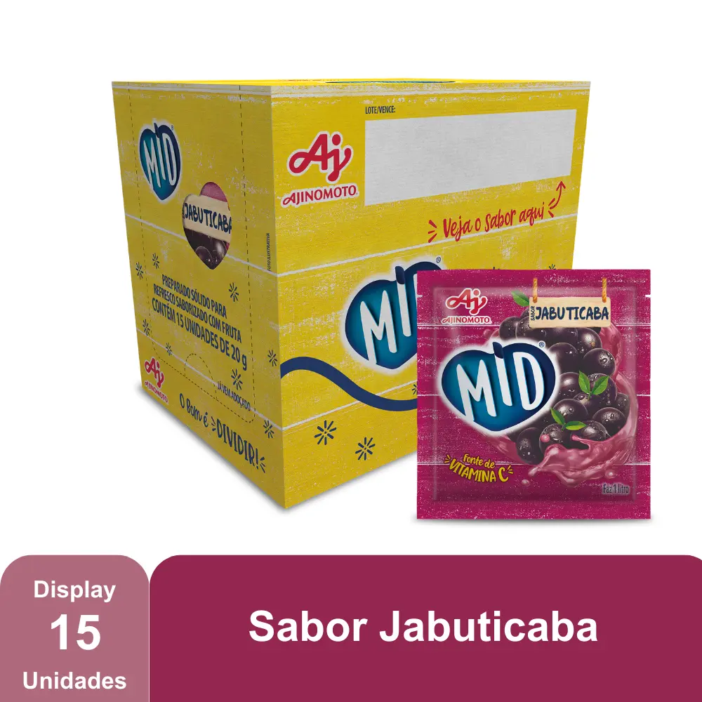 MID JABUTICABA - REFRESCO EM PÓ 20G x 15 UN (CX 8 DISPLAYS)