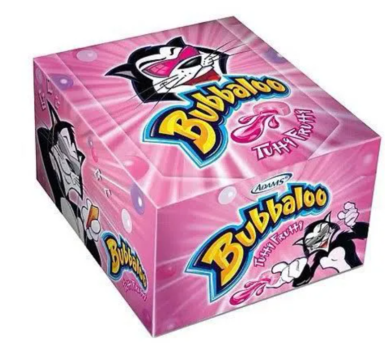 CHICLETE BUBBALOO TUTTI-FRUTTI DISPLAY C/ 60UN X 5GR (CX C/ 32 DISPLAYS)