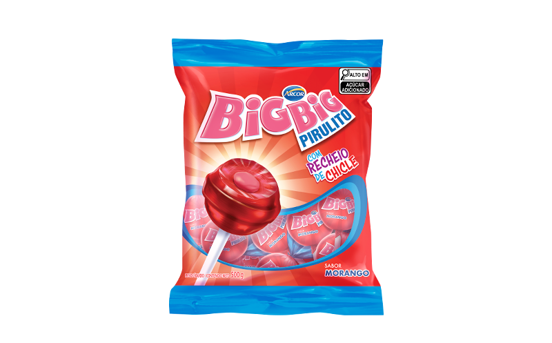 PIRULITO CHICLE MORANGO BIG BIG MAX 600GR 