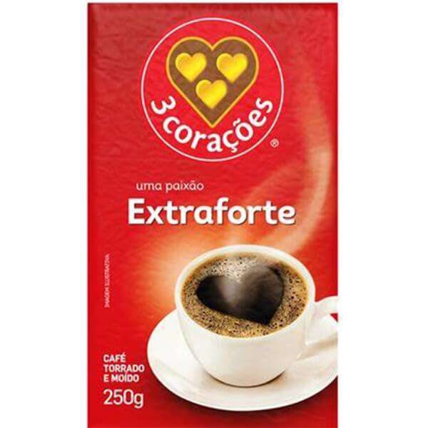 CAFÉ 3 CORAÇÕES VÁCUO 250G EXTRA FORTE (20 X 250GR)