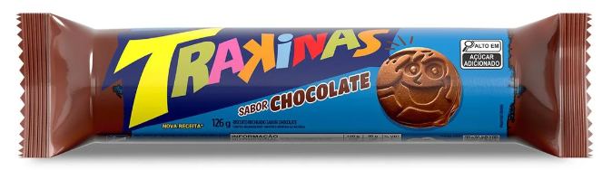 BISCOITO RECHEADO TRAKINAS CHOCOLATE 126GR (54 X 126GR)
