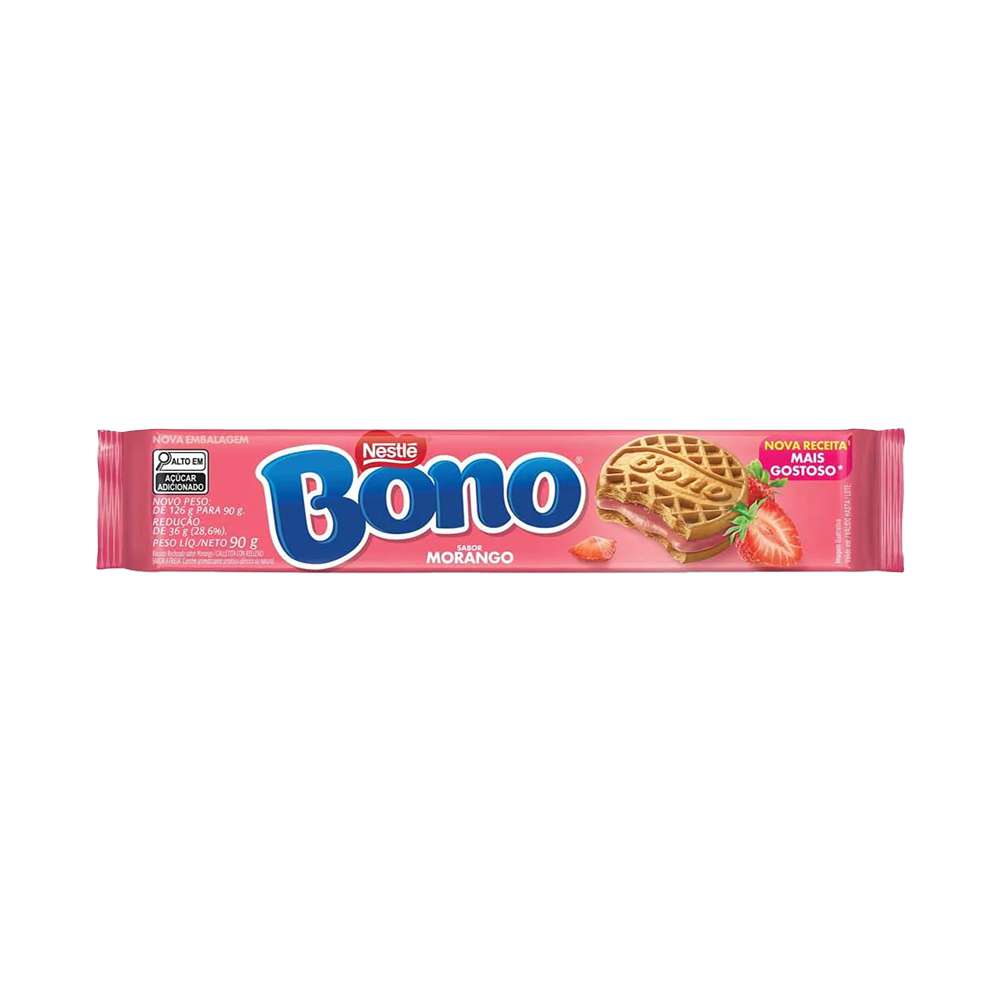 BISCOITO RECHEADO BONO MORANGO 90GR (66 X 90GR)