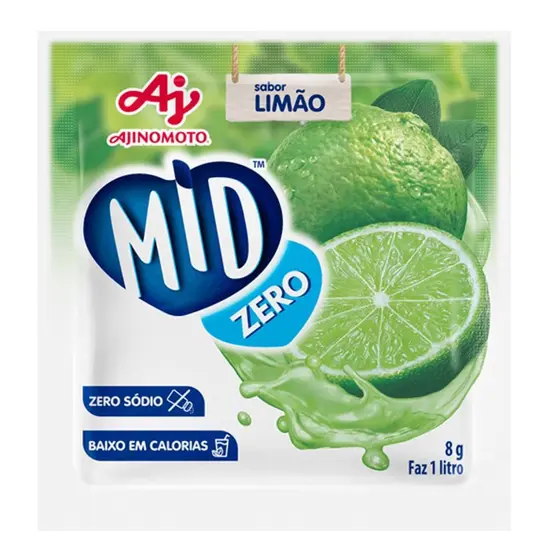 MID ZERO REFRESCO EM PÓ LIMÃO DISPLAY (CX 8 DISPLAYS)