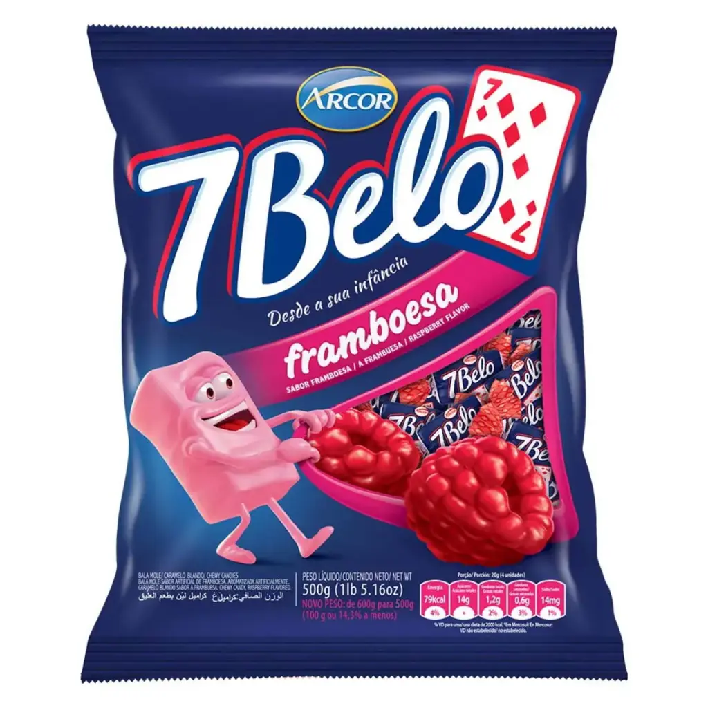 BALA 7 BELO FRAMBOESA 500GR (12 X 500GR)