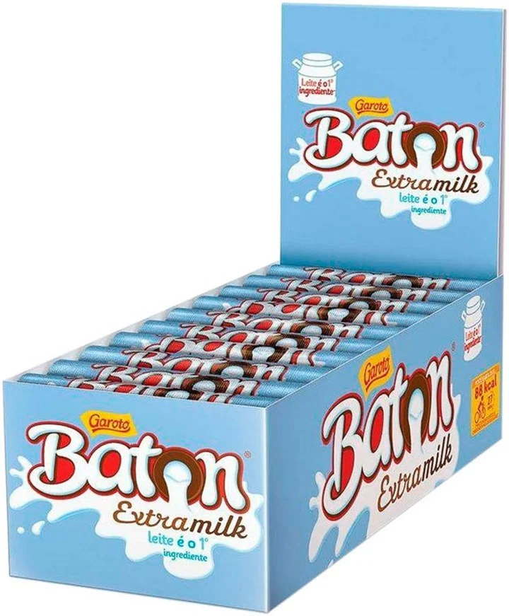 BATON GAROTO EXTRA MILK DISPLAY 480GR