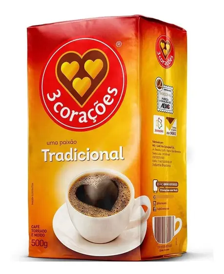 CAFÉ VÁCUO 3 CORAÇÕES TRADICIONAL 500GR