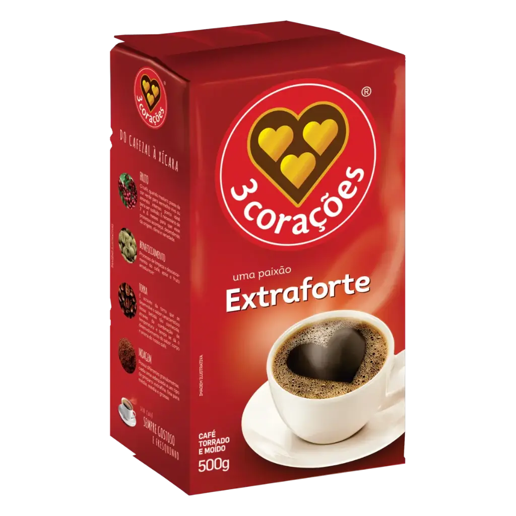 CAFÉ 3 CORAÇÕES VÁCUO EXTRA FORTE 500G (20 X 500GR)