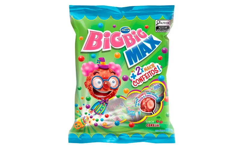 PIRULITO CHICLE BIG BIG MAX 600GR CEREJA (12 X 600 GR)
