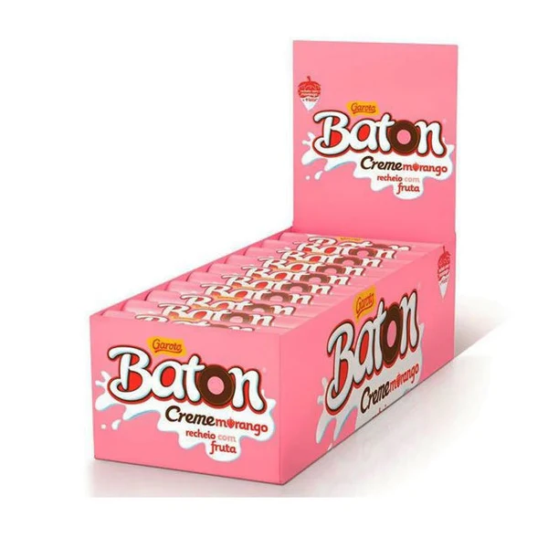 BATON GAROTO MORANGO - DISPLAY C/ 30 X 16GR (32 X  480 GR)