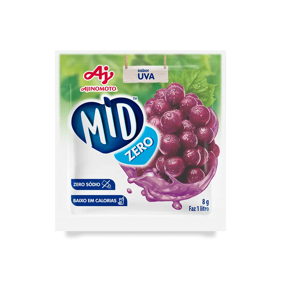 MID ZERO UVA - REFRESCO EM PÓ 20G X 15UN (CX 8 DISPLAYS)