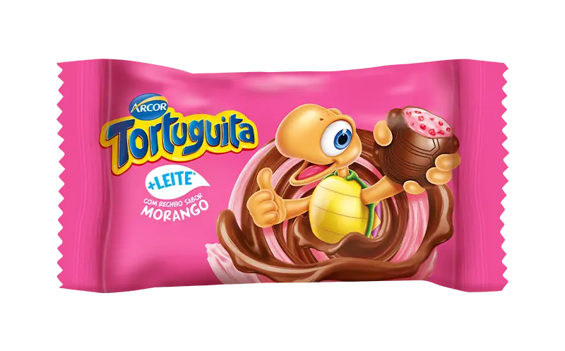 CHOCOLATE TORTUGUITA MORANGO DISPLAY 24 X 15,5GR (12 X 372GR)