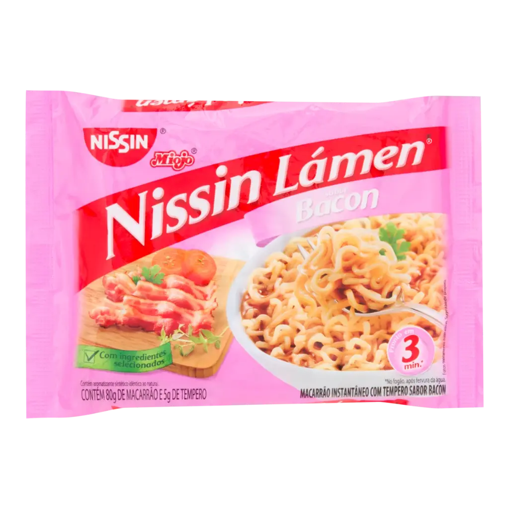 NISSIN LAMEN 85G SABOR BACON *MAXIMO 2 CAIXAS POR COMPRA *(50 X 85GR)