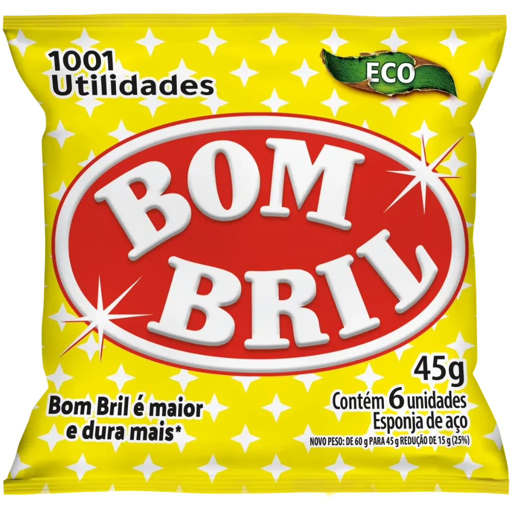 ESPONJA DE AÇO BOMBRIL (EMBALAGEM 6UN X 45GR - CX 200 EMBALAGENS)