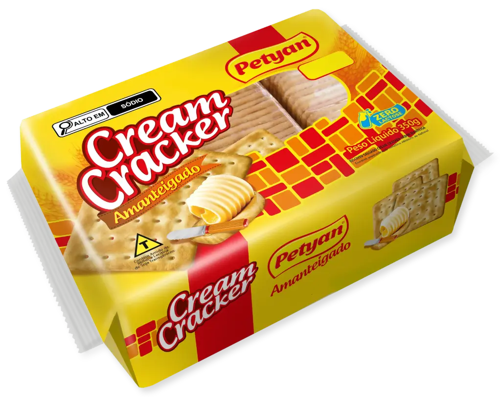 BISCOITO CREAM CRACKER AMANTEIGADO PETYAN 350GR (20 X 350GR)