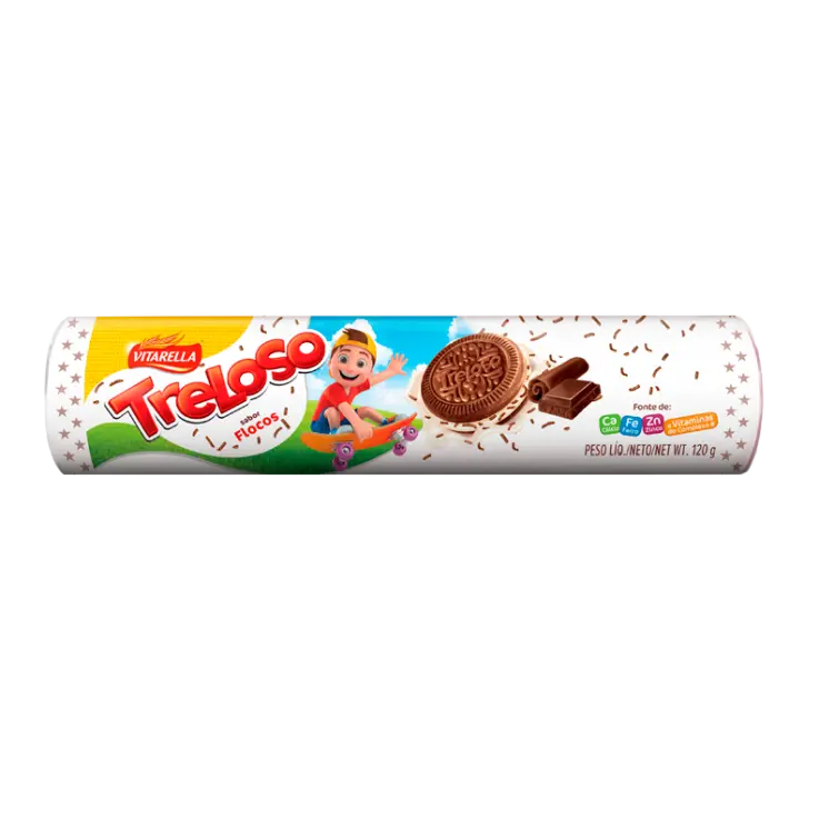 BISCOITO RECHEADO TRELOSO 120G FLOCOS (36 X 120GR)