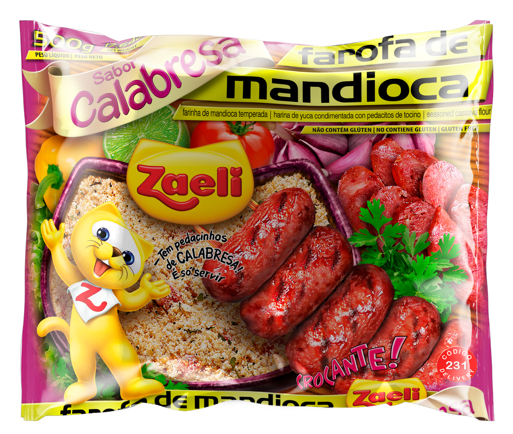 FAROFA ZAELI MANDIOCA CALABRESA 500G (20 X 500GR)