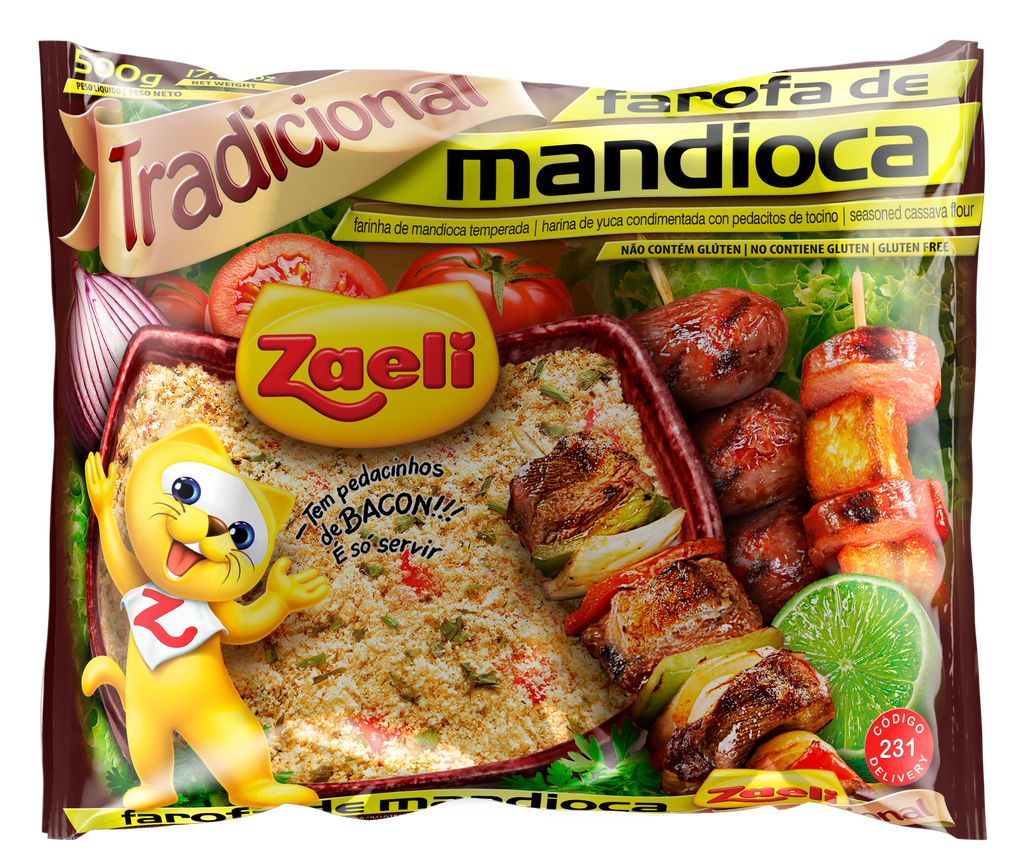 FAROFA ZAELI MANDIOCA TRADICIONAL 500G (20 X 500 GR)