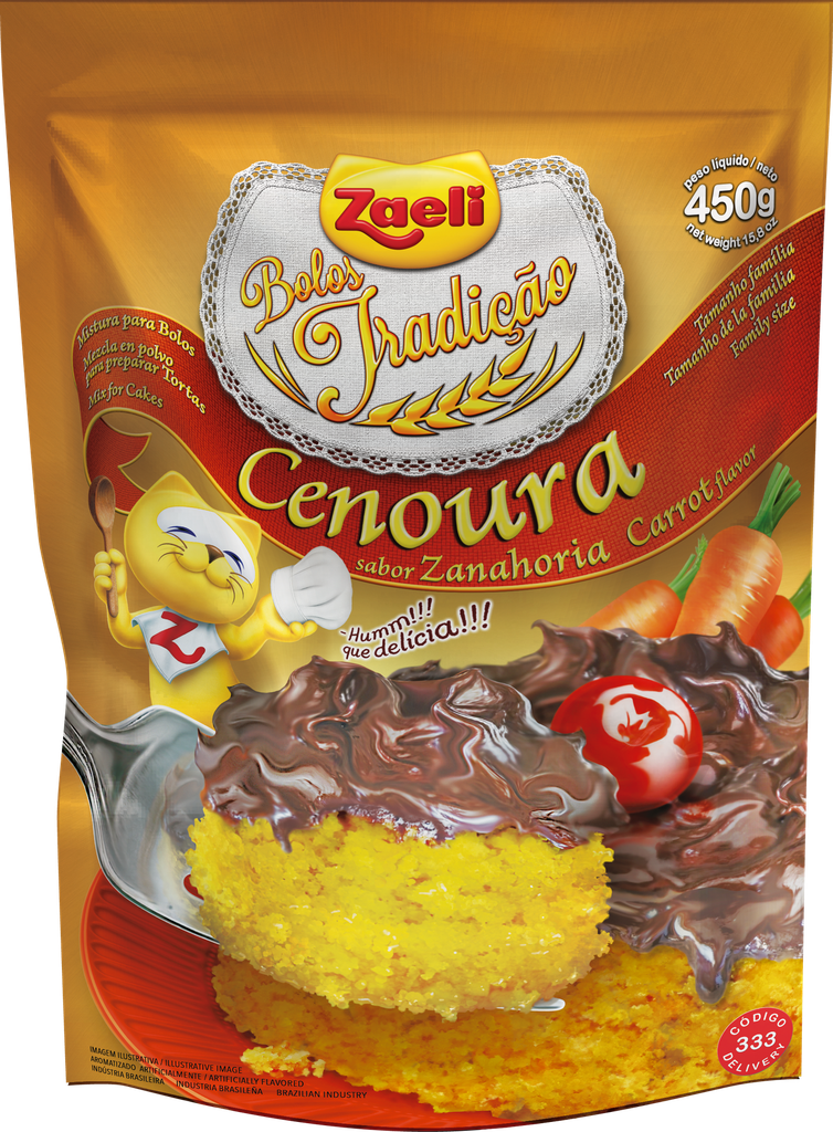 MISTURA DE BOLO CENOURA ZAELI 450G (12 X 450GR)