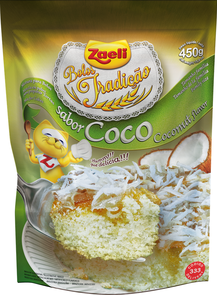 MISTURA DE BOLO COCO ZAELI 450G (12 X 450GR)