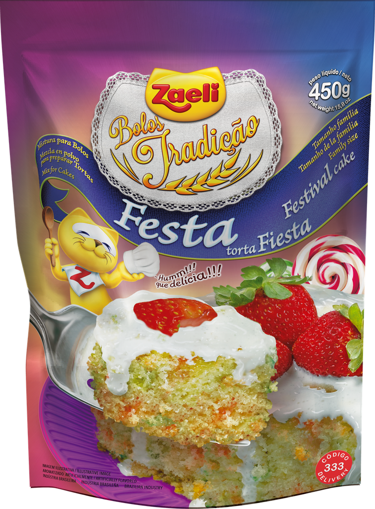 MISTURA DE BOLO FESTA ZAELI 450G (12 X 450GR)