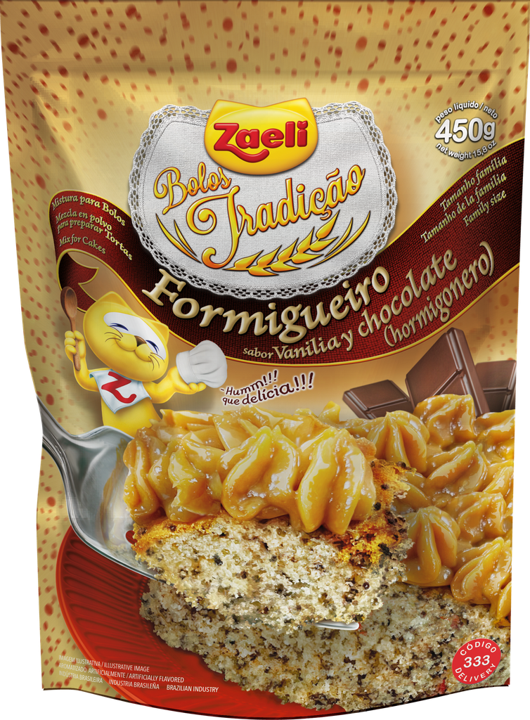 MISTURA DE BOLO FORMIGUEIRO ZAELI 450G (12 X 450GR)
