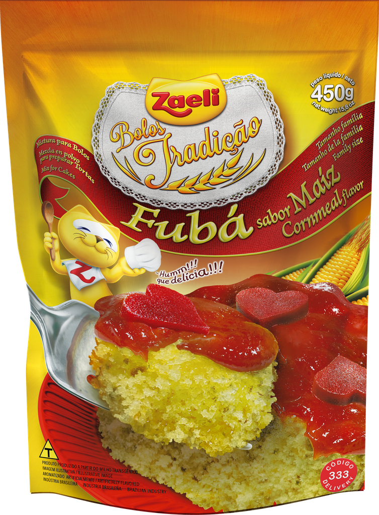 MISTURA DE BOLO FUBÁ ZAELI 450G (12 X 450GR)