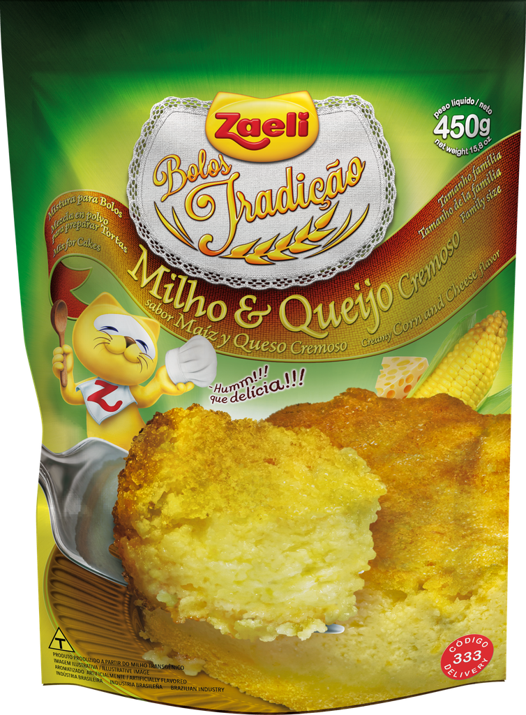MISTURA DE BOLO MILHO CREMOSO ZAELI 450G (12 X 450GR)