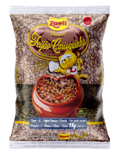 [ZA017] FEIJÃO CARIOCA PREMIUM TIPO 1 ZAELI 1KG (30 X 1 KG)