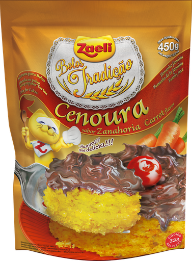[ZA027] MISTURA DE BOLO CENOURA ZAELI 450G (12 X 450GR)