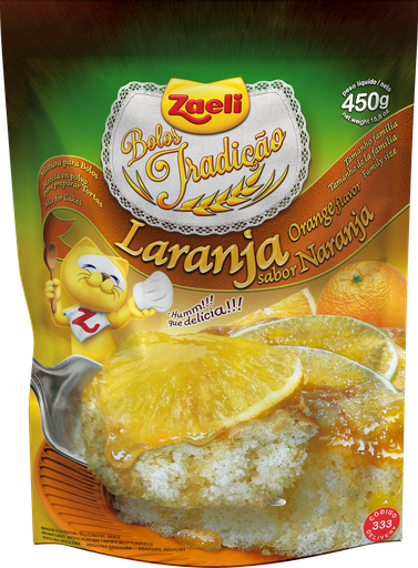 [ZA032] MISTURA DE BOLO LARANJA ZAELI  450G (12 X 450GR)