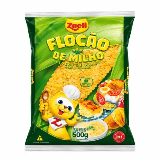 [ZA018] FLOCÃO DE MILHO ZAELI 500G (30 X 500 GR)