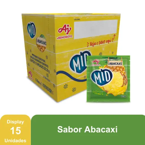 [AJ0011] MID ABACAXI - REFRESCO EM PÓ 20G x 15 UN (CX 8 DISPLAYS)