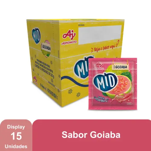 [AJ0013] MID GOIABA - REFRESCO EM PÓ 20G x 15 UN (CX 8 DISPLAYS)