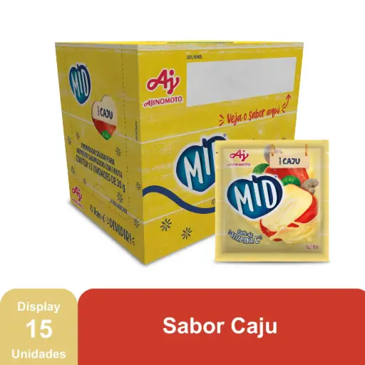 [AJ0020] MID CAJU - REFRESCO EM PÓ 20G x 15 UN (CX 8 DISPLAYS)