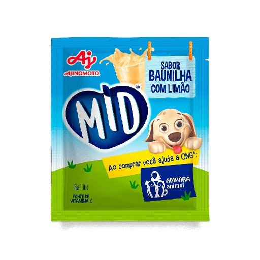 [AJ0021] MID BAUNILHA E LIMÃO - REFRESCO EM PÓ 20G x 15 UN (CX 8 DISPLAYS)