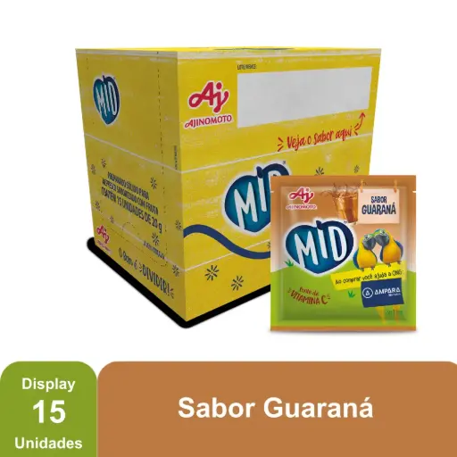 [AJ0022] MID GUARANÁ - REFRESCO EM PÓ 20G x 15 UN (CX 8 DISPLAYS)