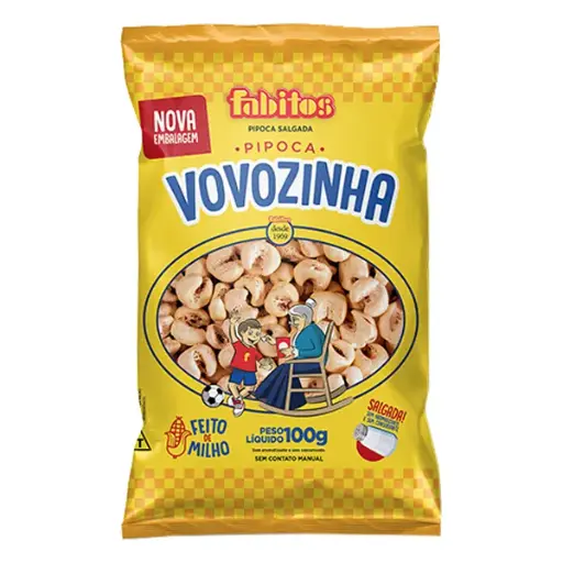 [FA0003] PIPOCA SALGADA VOVÓZINHA 100GR (10 X 100GR)