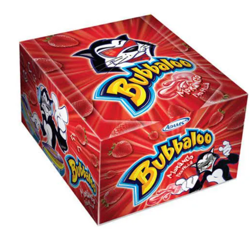 [MO0004] CHICLETE BUBBALOO MORANGO DISPLAY C/ 60UN X 5GR (32 X 300GR)
