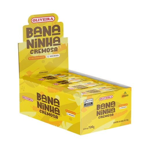 [OL0001] BANANINHA CREMOSA CLÁSSICA OLIVEIRA DP 24UN X 30GR (4 X 720GR) 