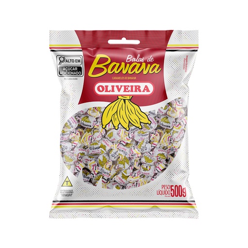 [OL0002] BALA DE BANANA OLIVEIRA 500GR (36 X 500GR)