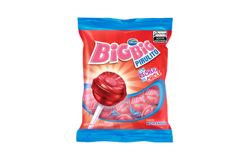 [AR0002] PIRULITO CHICLE MORANGO BIG BIG MAX 600GR (12 X 600 GR)
