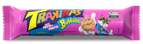[MO0017] BISCOITO RECHEADO TRAKINAS BUBBALOO TUTTI-FRUTTI 126GR (54 X 126GR)