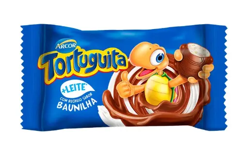 [AR0005] CHOCOLATE TORTUGUITA AO LEITE COM RECHEIO DE BAUNILHA DISPLAY 24 X 15,5GR (12 X 372GR)