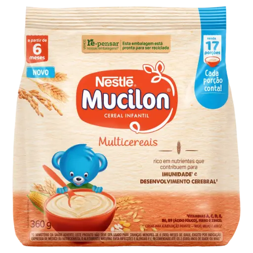 [NE0021] MINGAU MUCILON MULTICEREAIS SACHÊ 360GR (9 X 360GR)