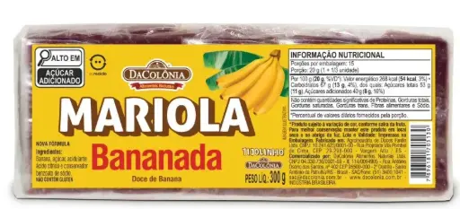 [DC0002] MARIOLA TIPO BANANADA TIJOLINHO 300G DACÔLONIA