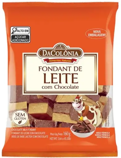 [DC0009] FONDANT DE LEITE C/ CHOCOLATE 160G DACÔLONIA