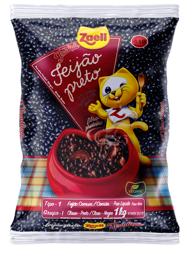 [ZA016] FEIJÃO PRETO PREMIUM TIPO 1 ZAELI 1KG (30 X 1 KG)