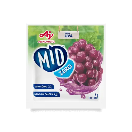 [AJ0032] MID ZERO UVA - REFRESCO EM PÓ 20G X 15UN (CX 8 DISPLAYS)
